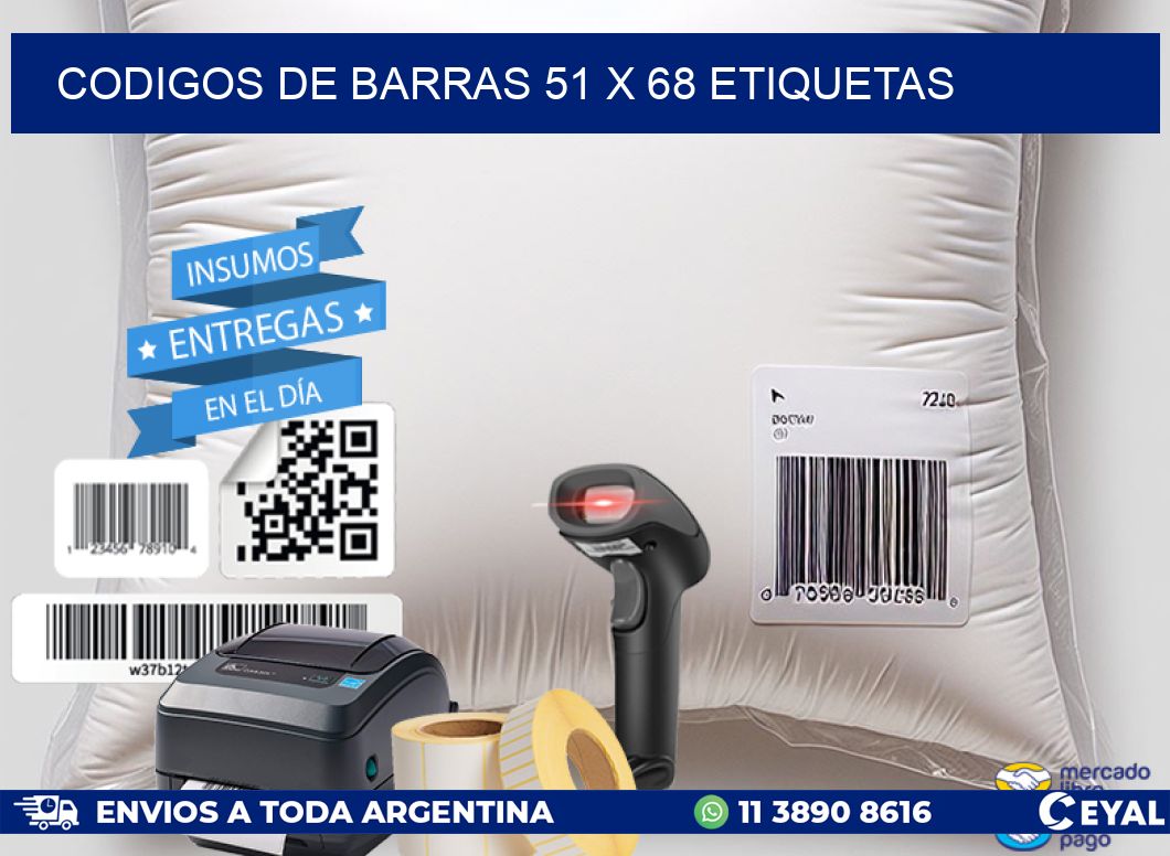 codigos de barras 51 x 68 etiquetas