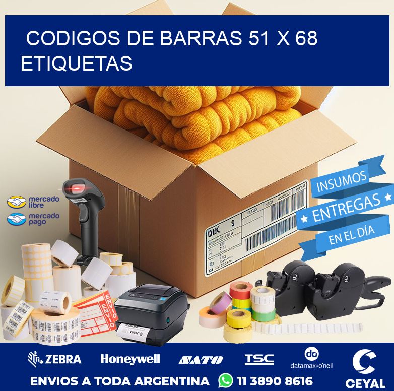 codigos de barras 51 x 68 etiquetas