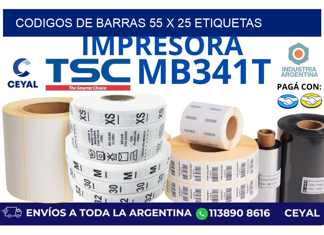 codigos de barras 55 x 25 etiquetas