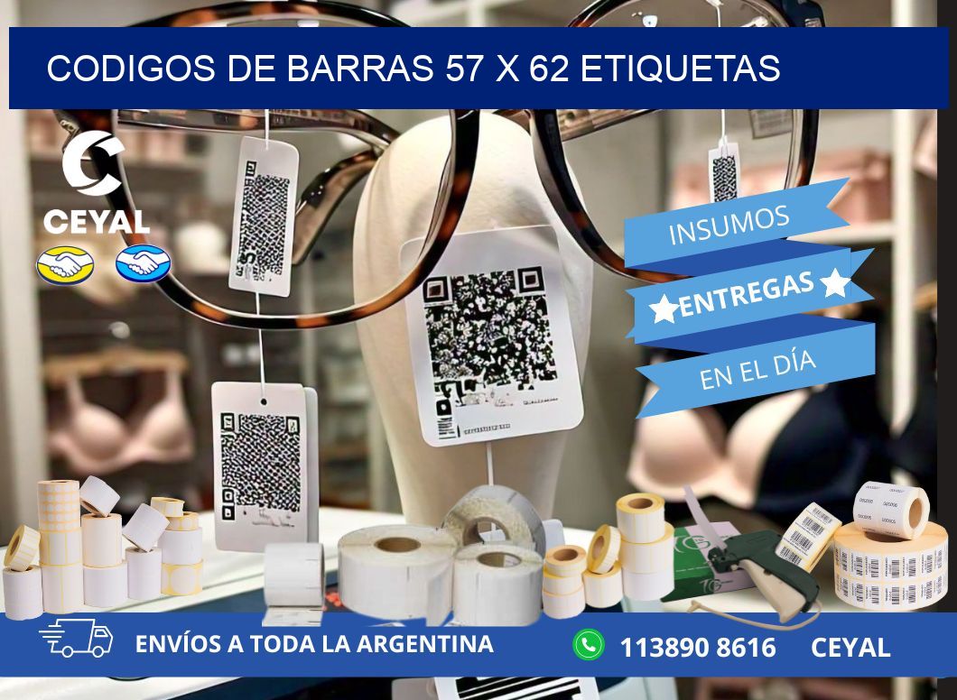 codigos de barras 57 x 62 etiquetas