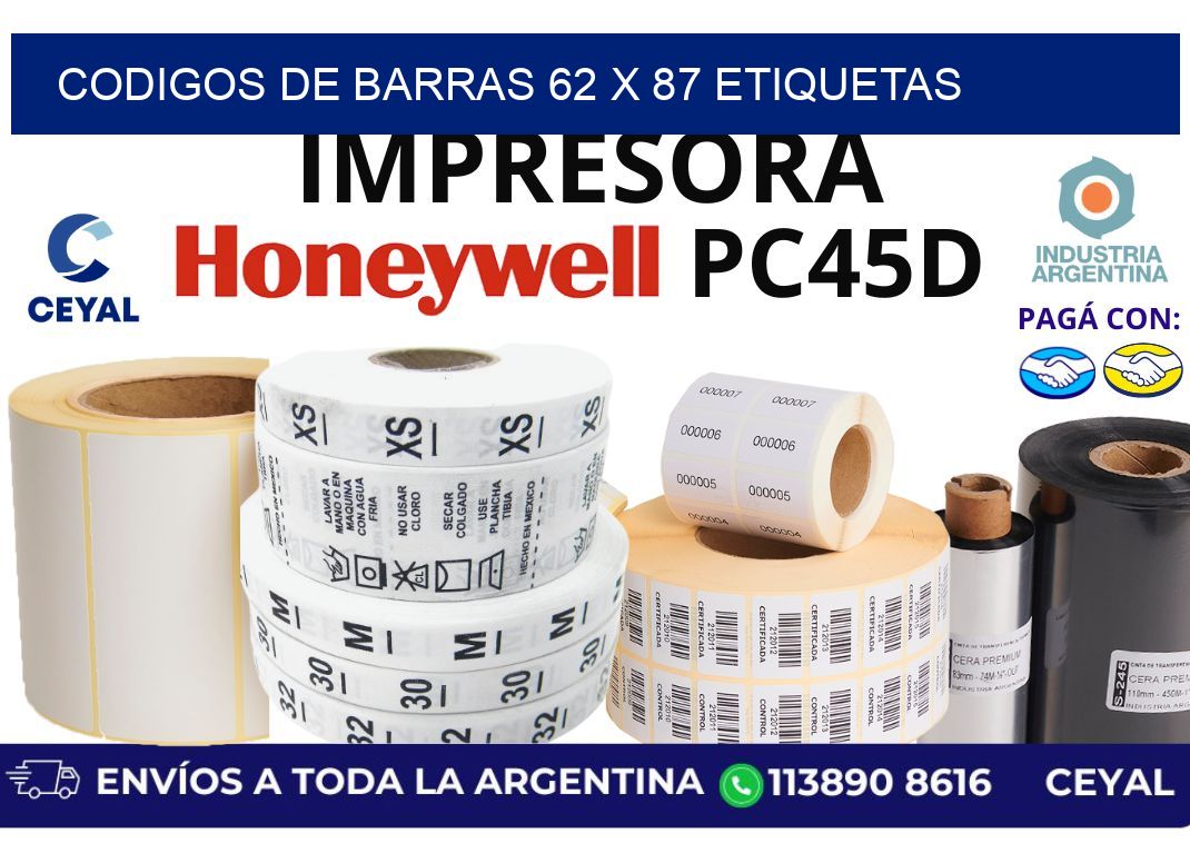 codigos de barras 62 x 87 etiquetas