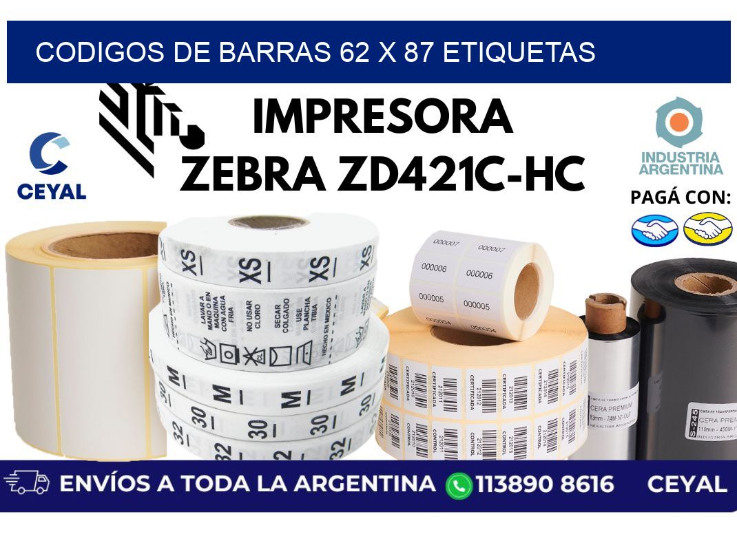 codigos de barras 62 x 87 etiquetas