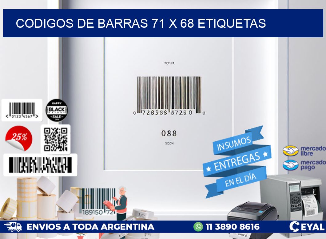 codigos de barras 71 x 68 etiquetas