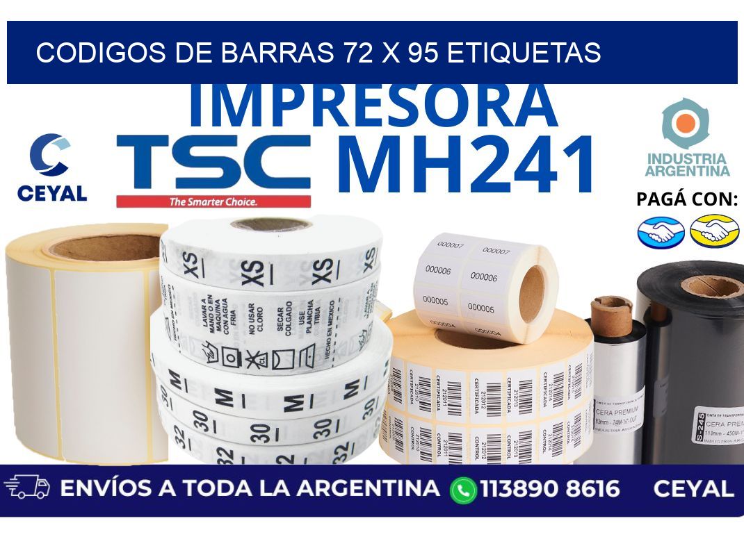 codigos de barras 72 x 95 etiquetas