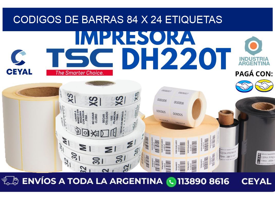 codigos de barras 84 x 24 etiquetas
