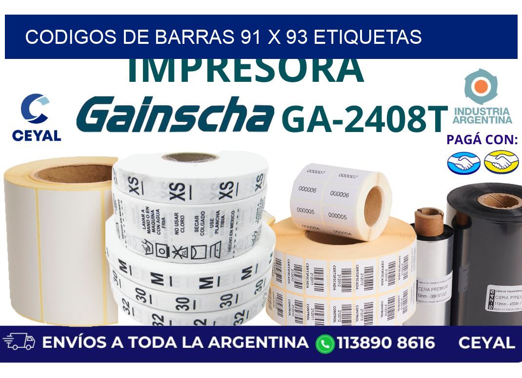 codigos de barras 91 x 93 etiquetas