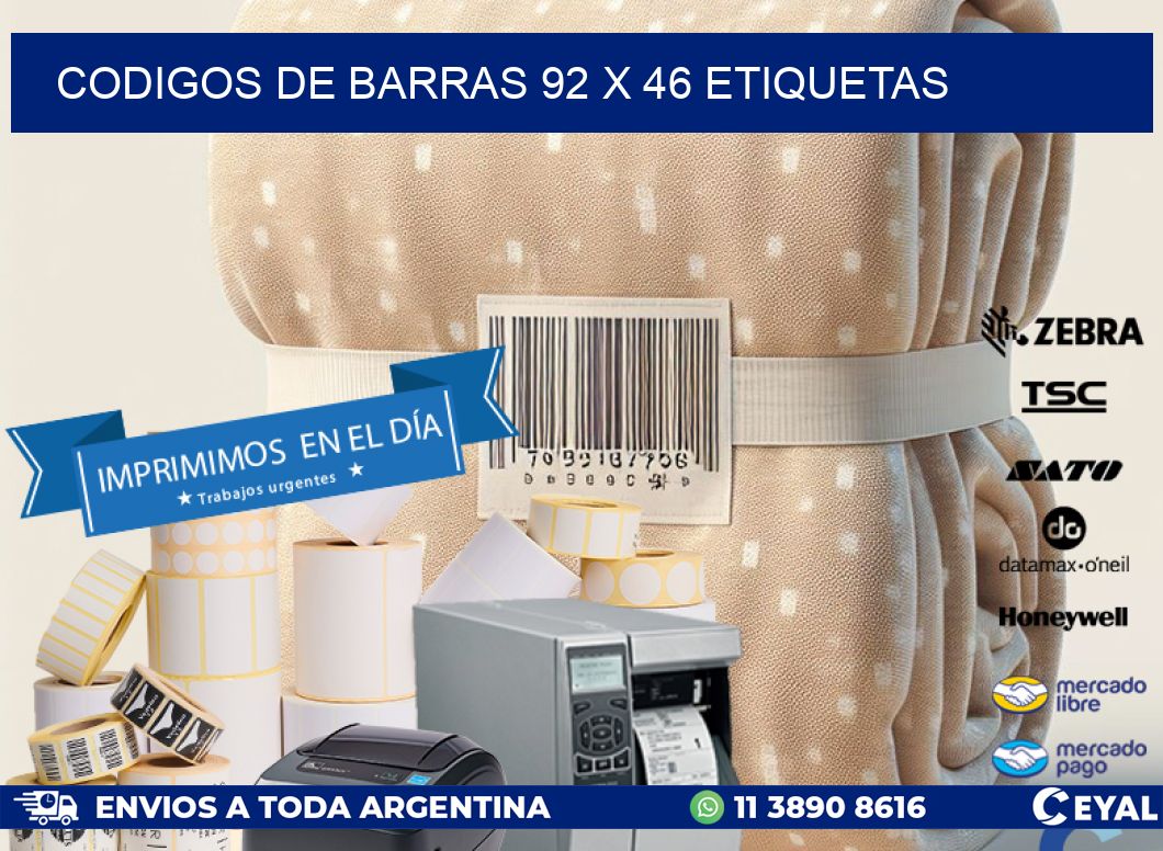 codigos de barras 92 x 46 etiquetas