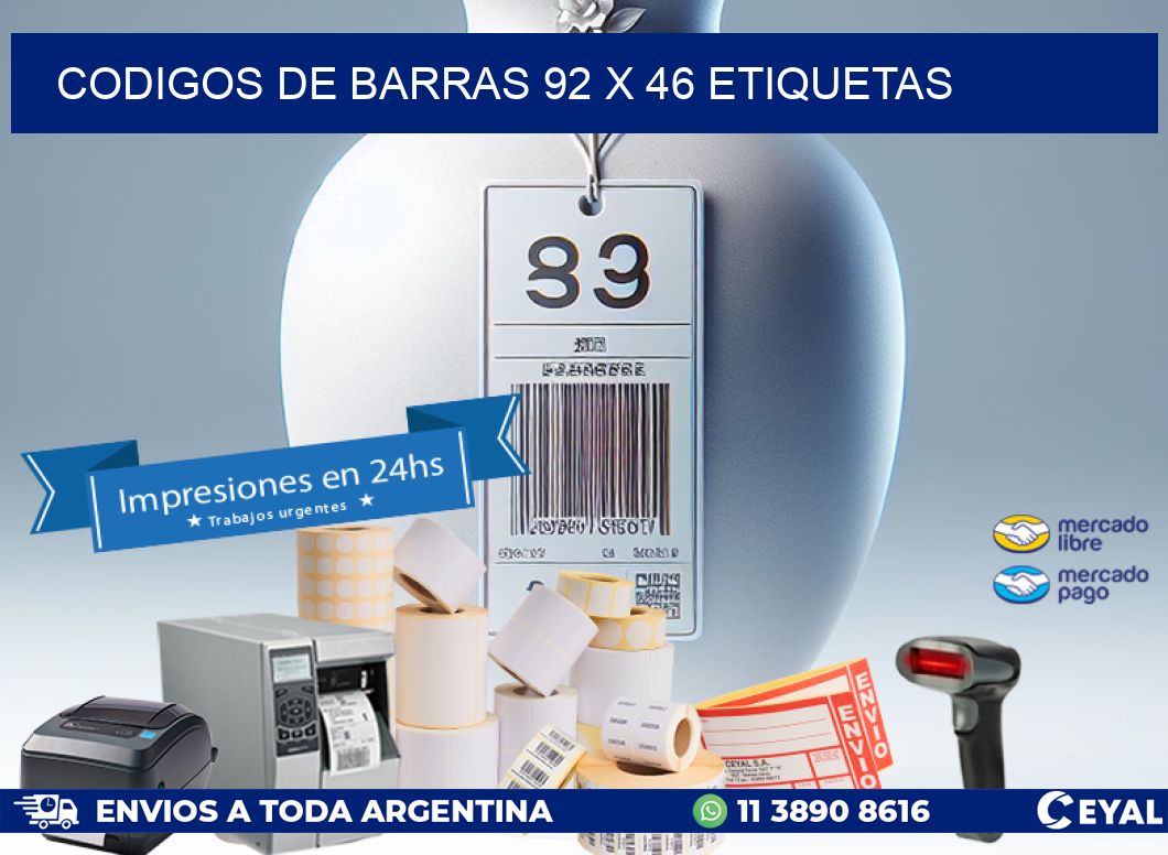 codigos de barras 92 x 46 etiquetas