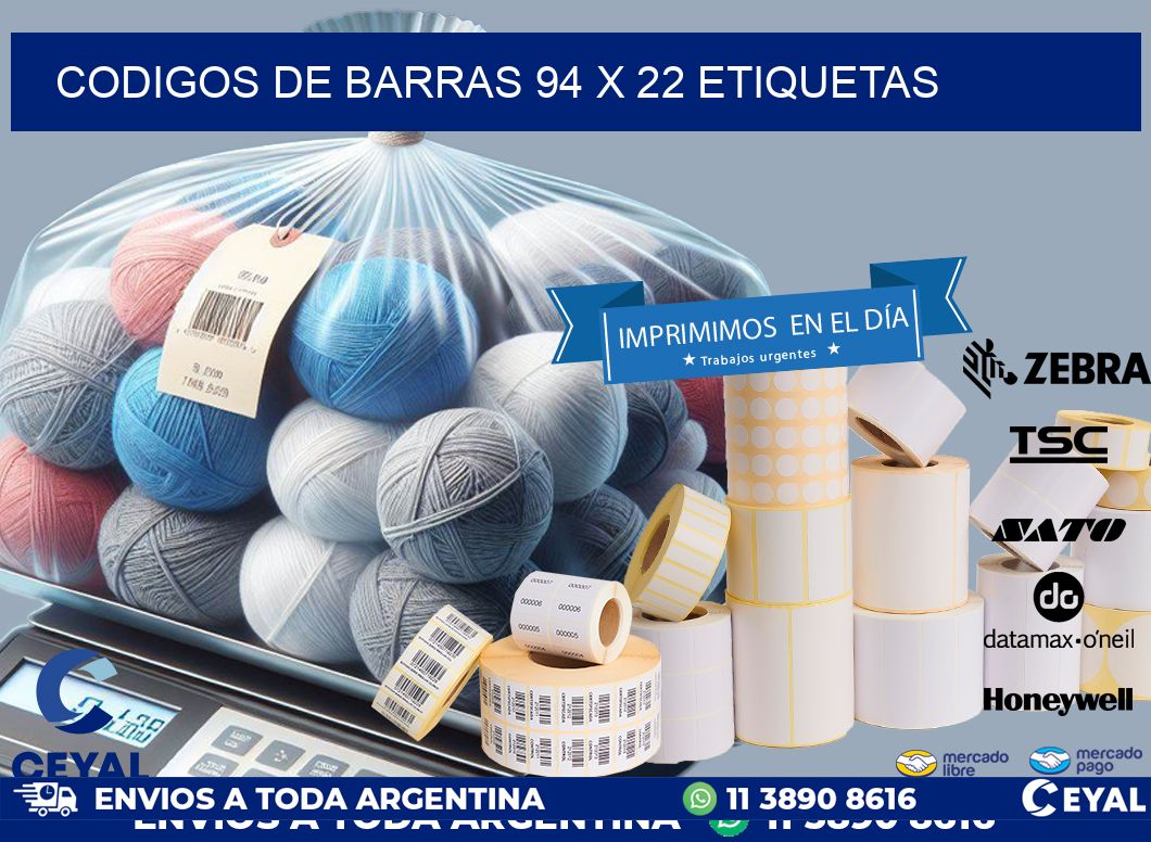 codigos de barras 94 x 22 etiquetas