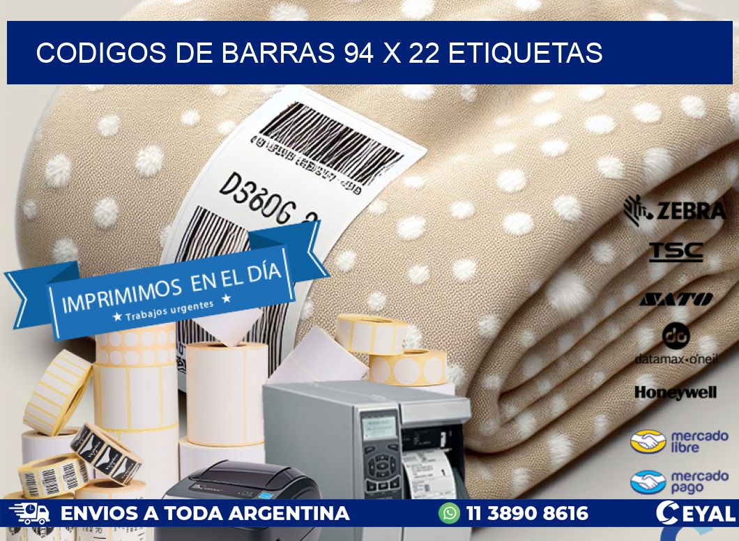 codigos de barras 94 x 22 etiquetas