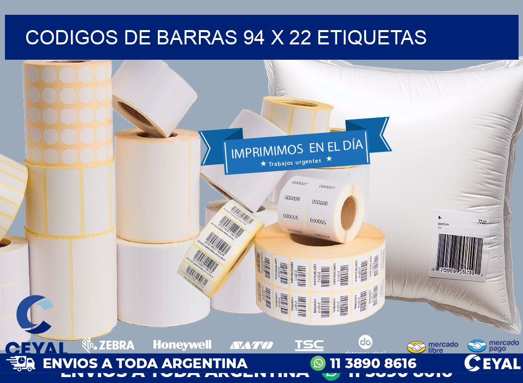 codigos de barras 94 x 22 etiquetas