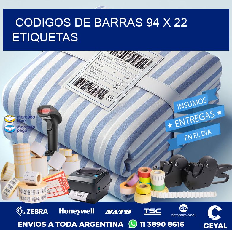 codigos de barras 94 x 22 etiquetas