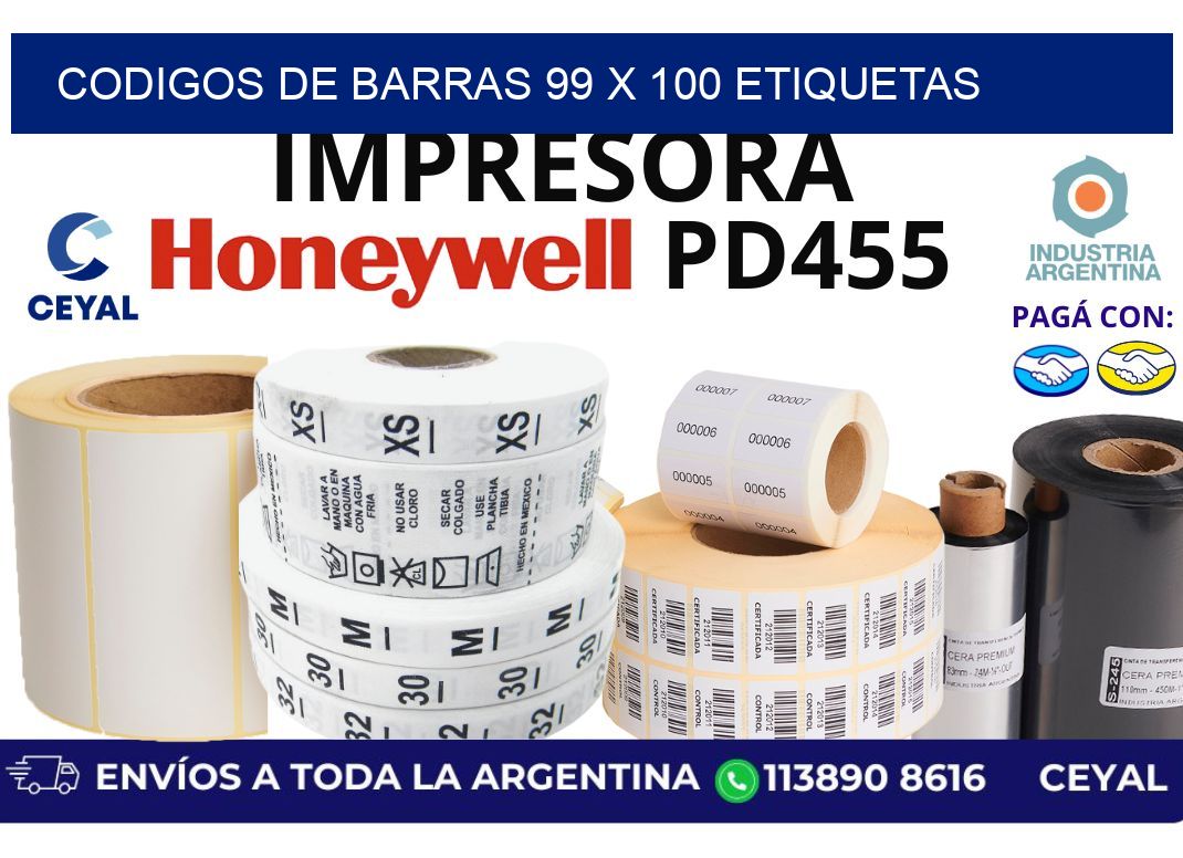codigos de barras 99 x 100 etiquetas