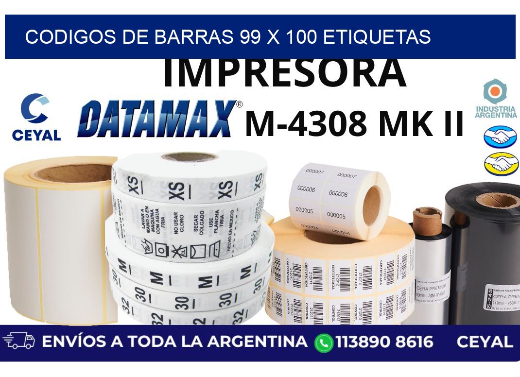 codigos de barras 99 x 100 etiquetas