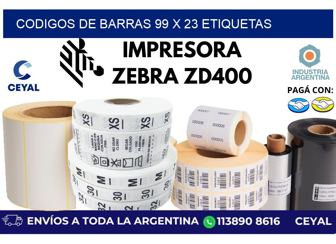 codigos de barras 99 x 23 etiquetas