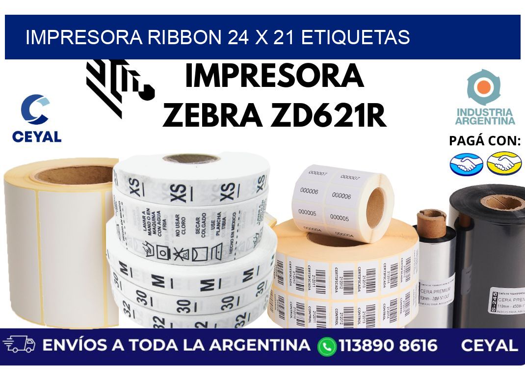 impresora ribbon 24 x 21 etiquetas