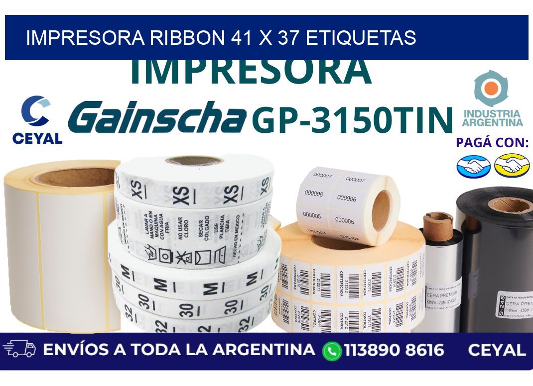 impresora ribbon 41 x 37 etiquetas