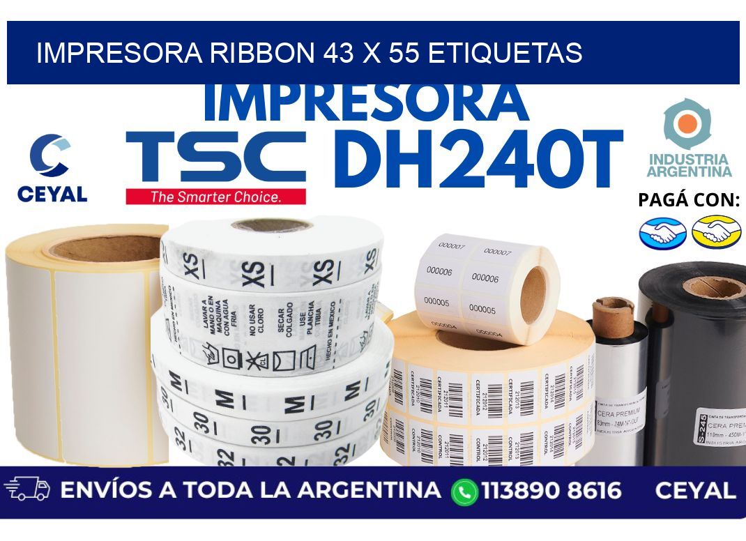 impresora ribbon 43 x 55 etiquetas