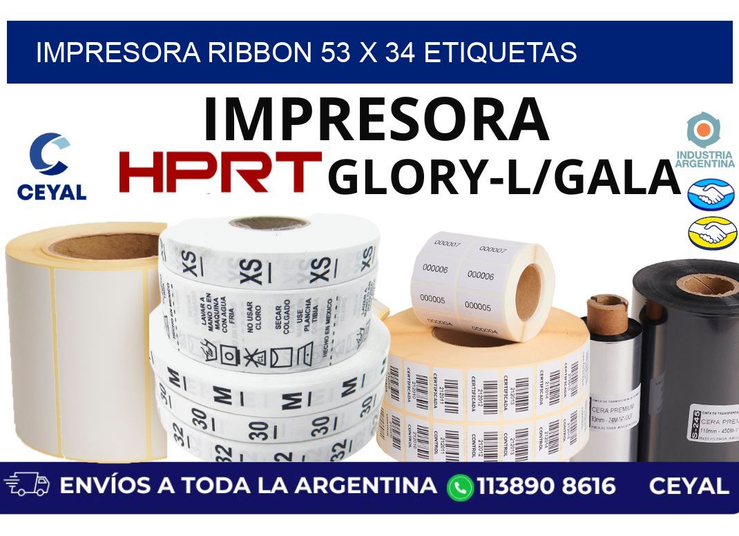 impresora ribbon 53 x 34 etiquetas