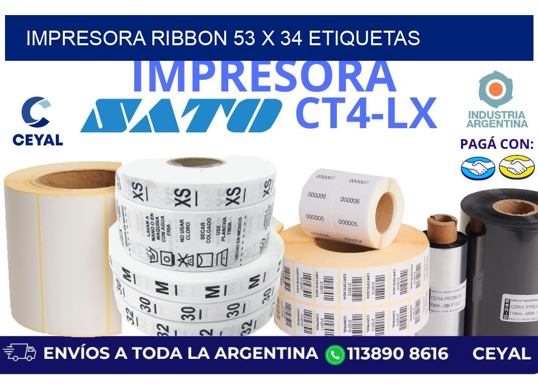 impresora ribbon 53 x 34 etiquetas
