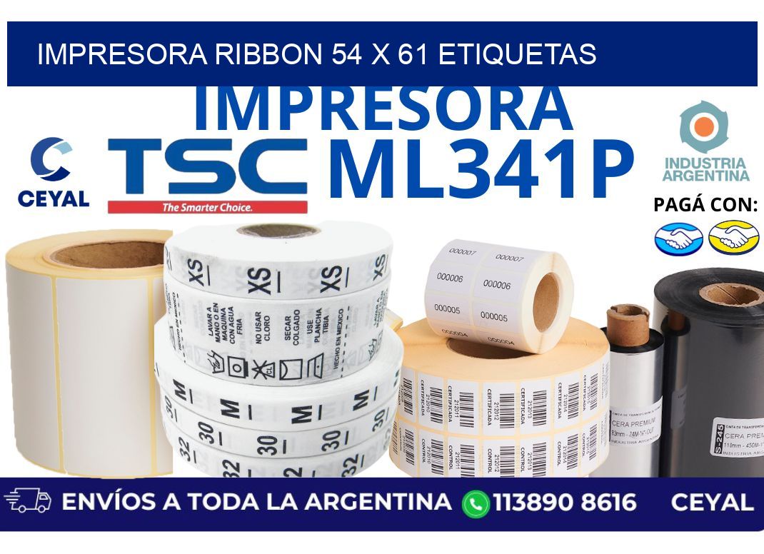 impresora ribbon 54 x 61 etiquetas