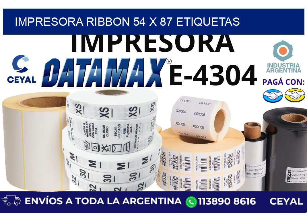 impresora ribbon 54 x 87 etiquetas