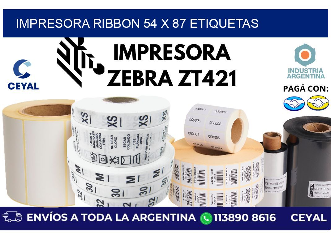 impresora ribbon 54 x 87 etiquetas