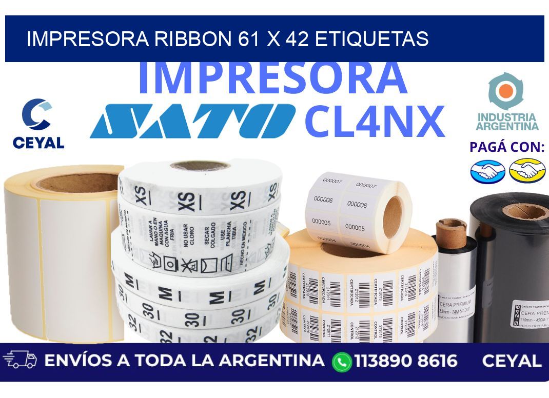 impresora ribbon 61 x 42 etiquetas