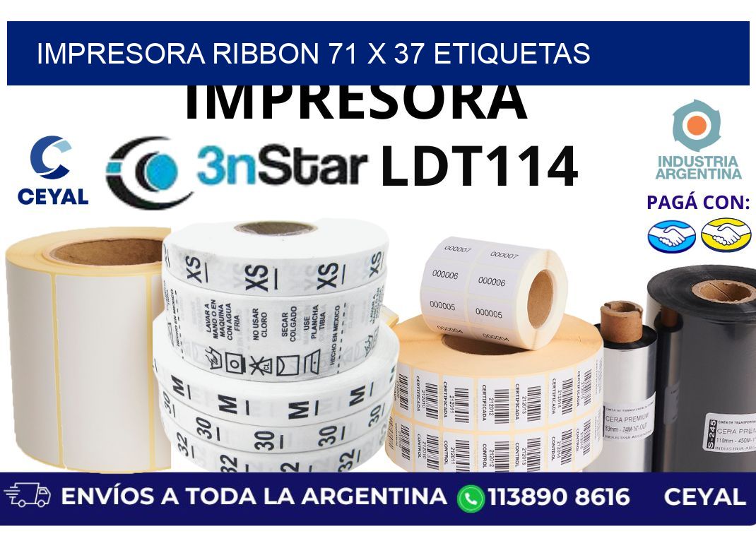 impresora ribbon 71 x 37 etiquetas