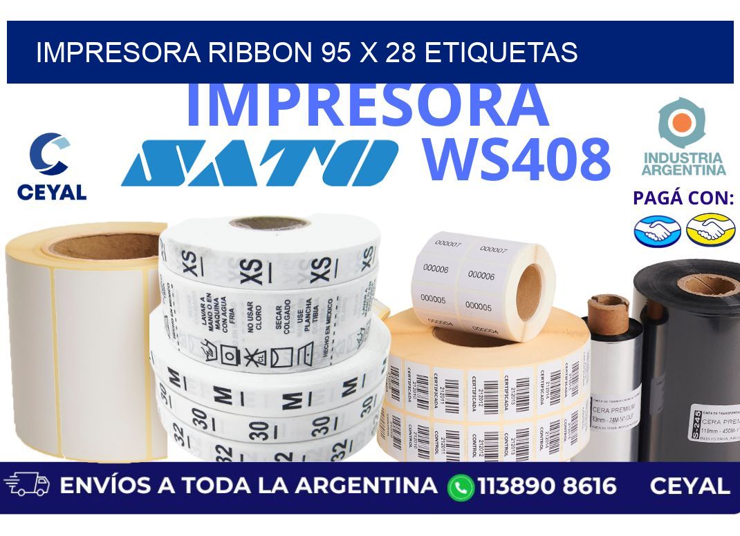 impresora ribbon 95 x 28 etiquetas