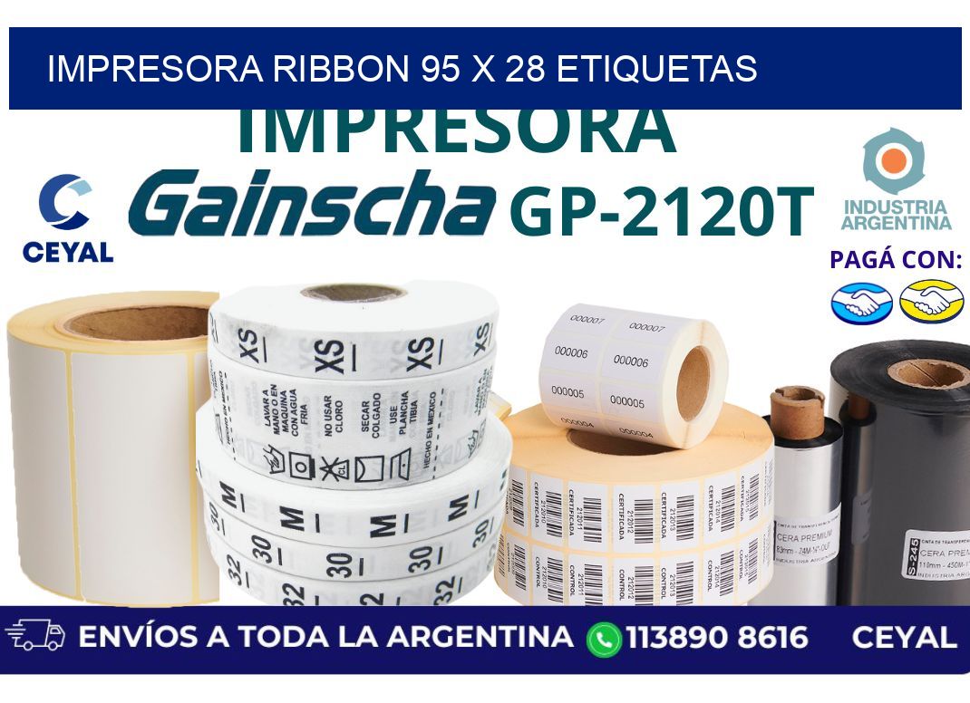 impresora ribbon 95 x 28 etiquetas
