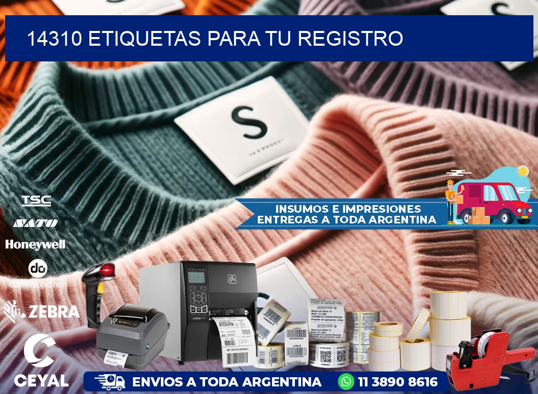 14310 etiquetas para tu registro