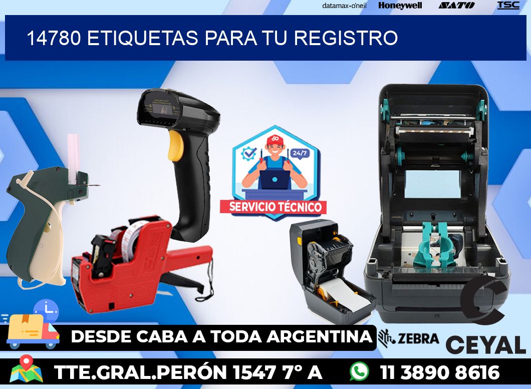 14780 etiquetas para tu registro