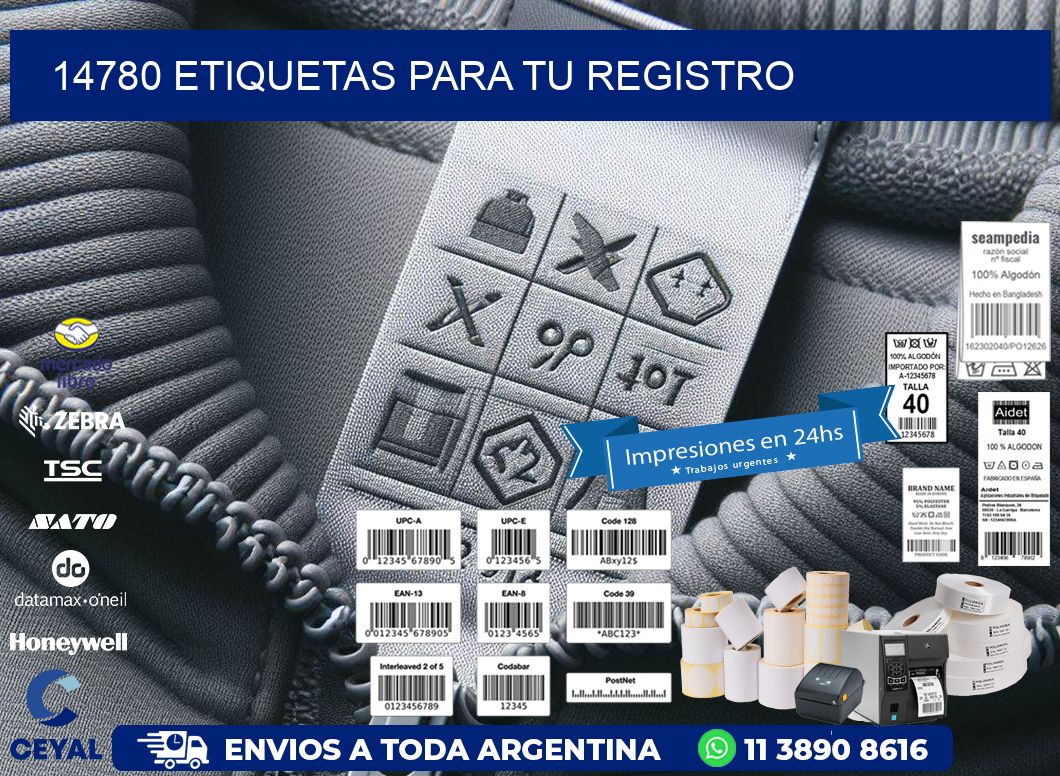 14780 etiquetas para tu registro