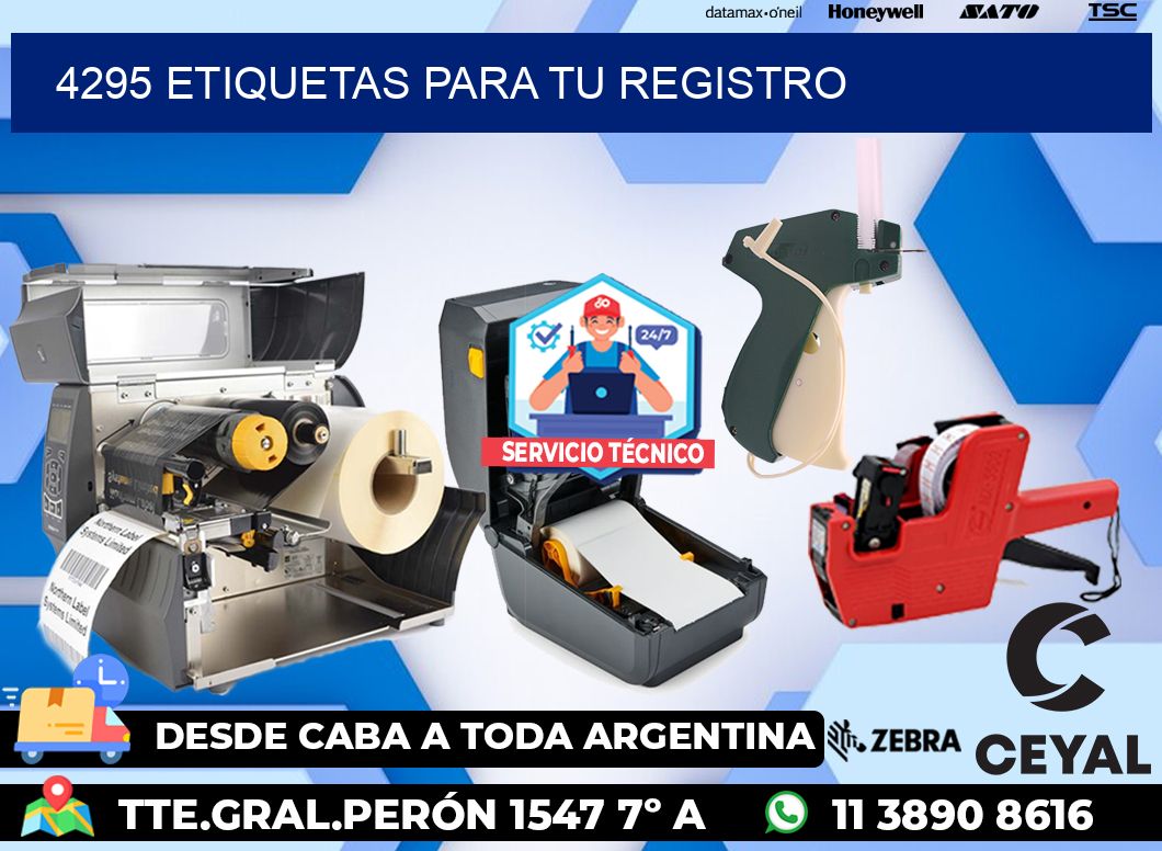 4295 etiquetas para tu registro