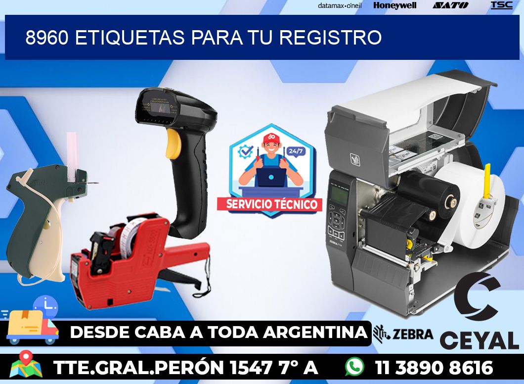8960 etiquetas para tu registro