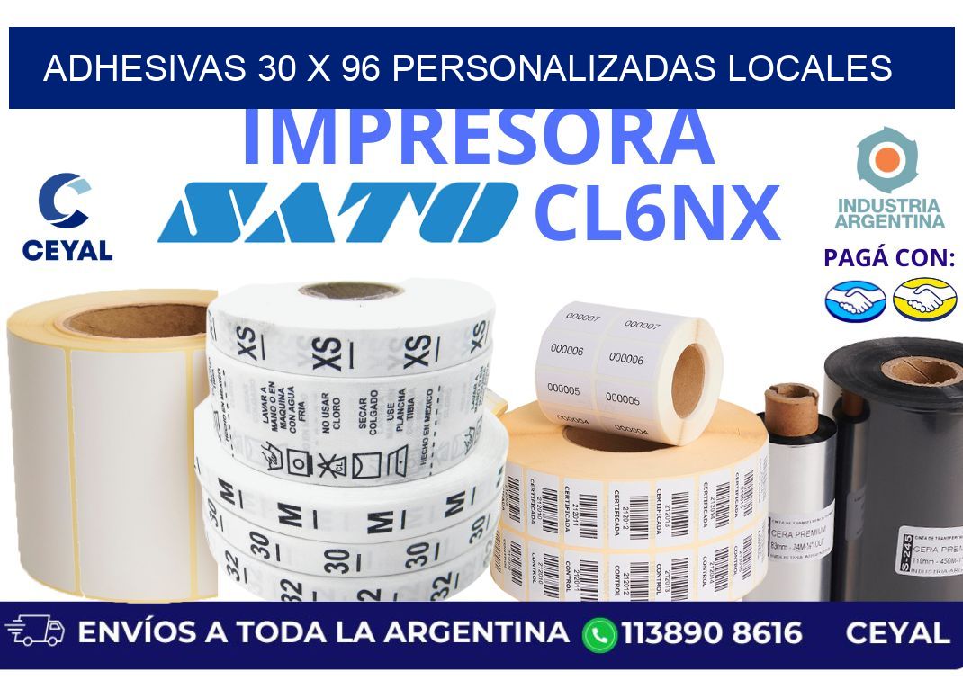 adhesivas 30 x 96 personalizadas locales