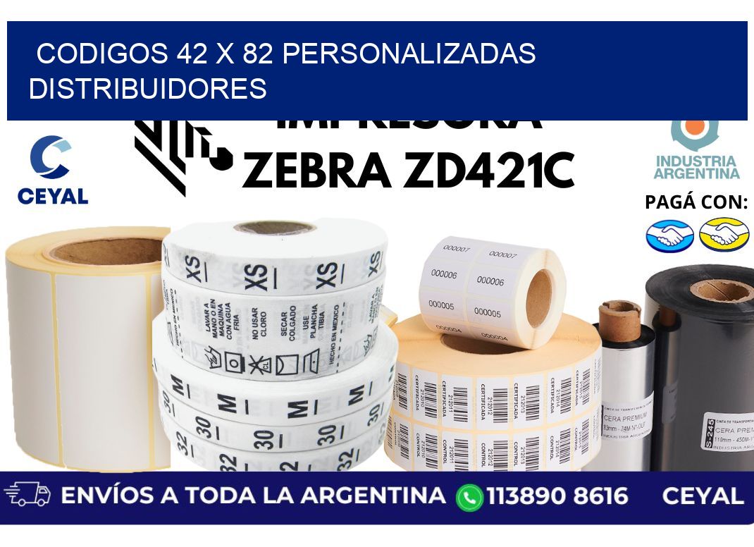 codigos 42 x 82 personalizadas distribuidores