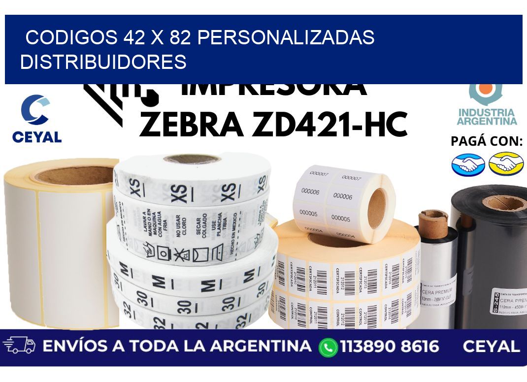 codigos 42 x 82 personalizadas distribuidores