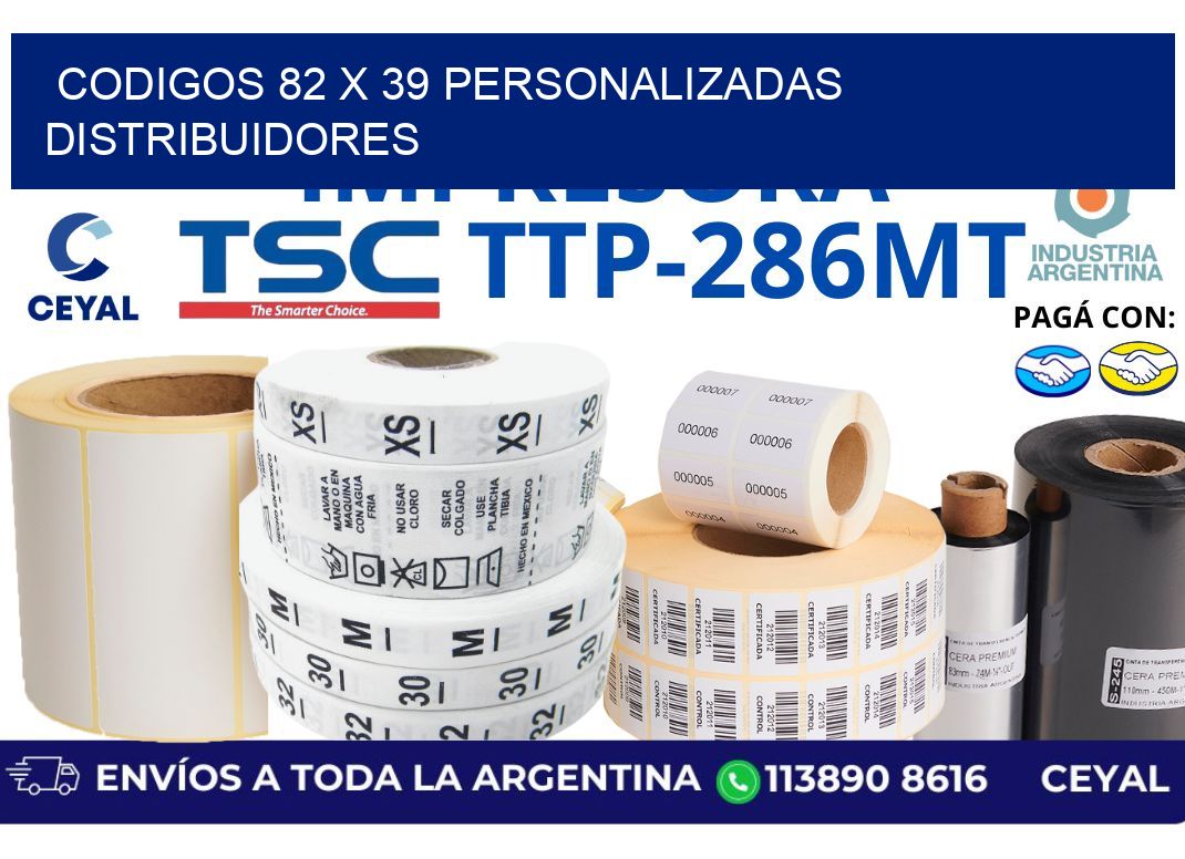 codigos 82 x 39 personalizadas distribuidores