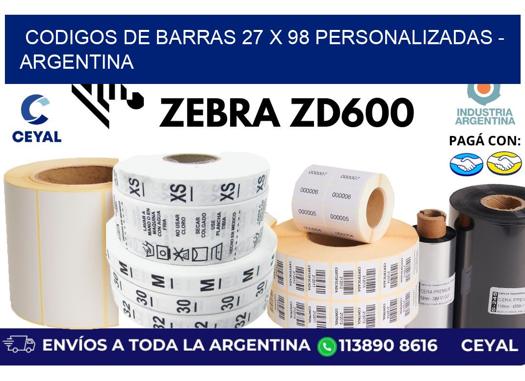 codigos de barras 27 x 98 personalizadas – Argentina