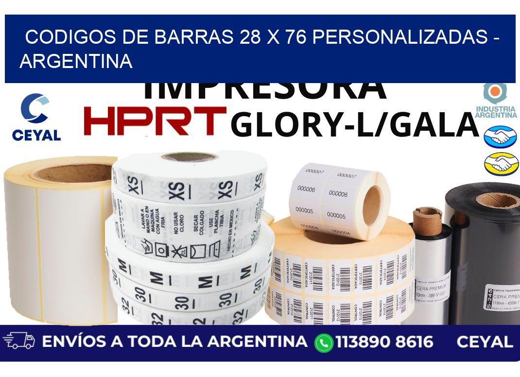 codigos de barras 28 x 76 personalizadas – Argentina