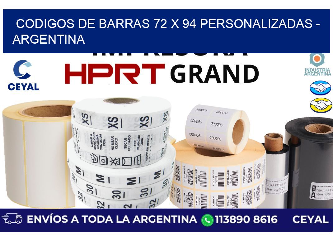 codigos de barras 72 x 94 personalizadas – Argentina