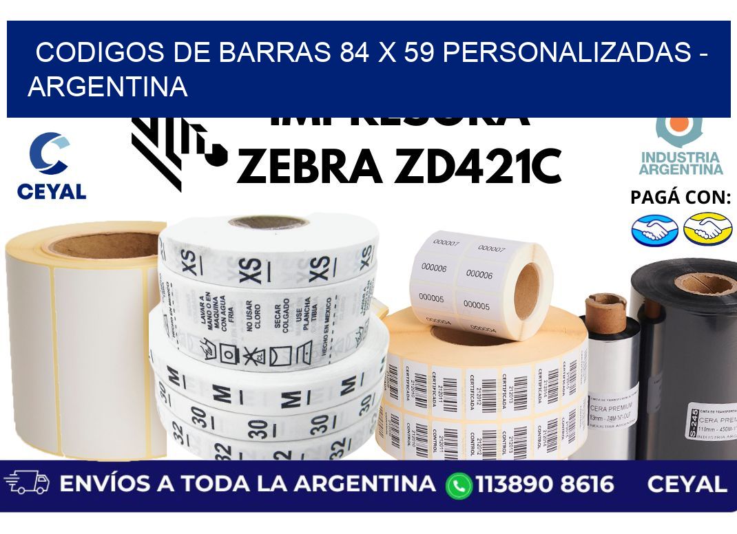 codigos de barras 84 x 59 personalizadas – Argentina