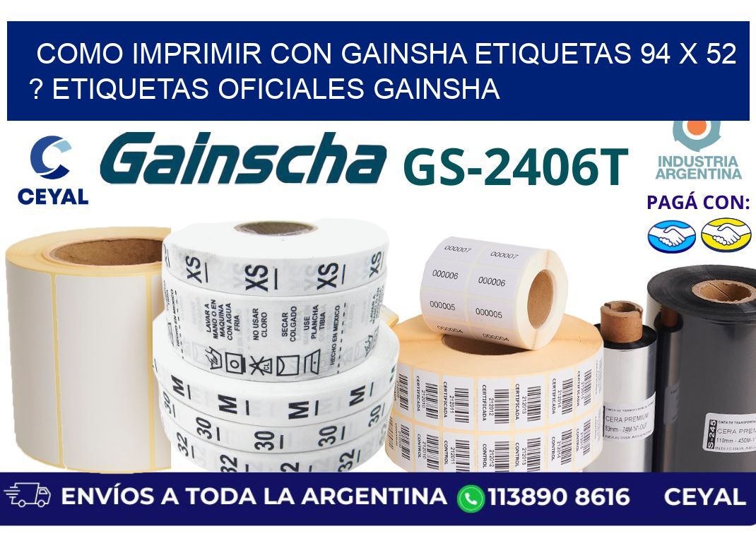como imprimir con gainsha etiquetas 94 x 52 ? etiquetas oficiales gainsha