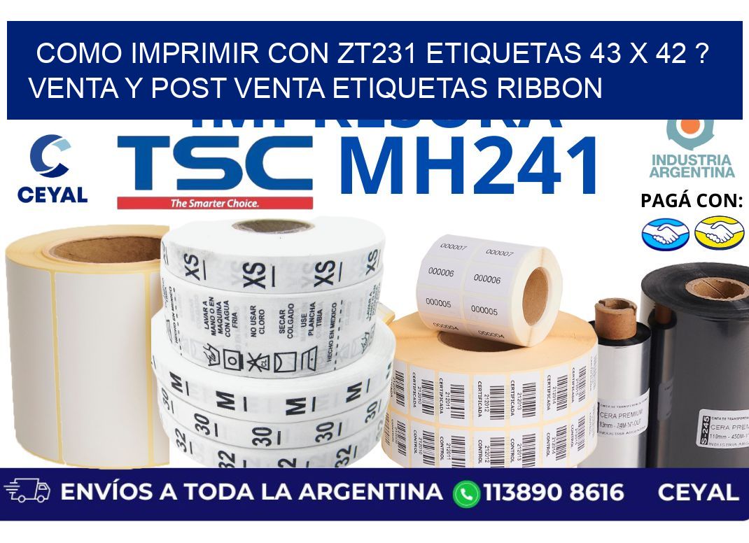 como imprimir con zt231 etiquetas 43 x 42 ? Venta y post venta etiquetas ribbon