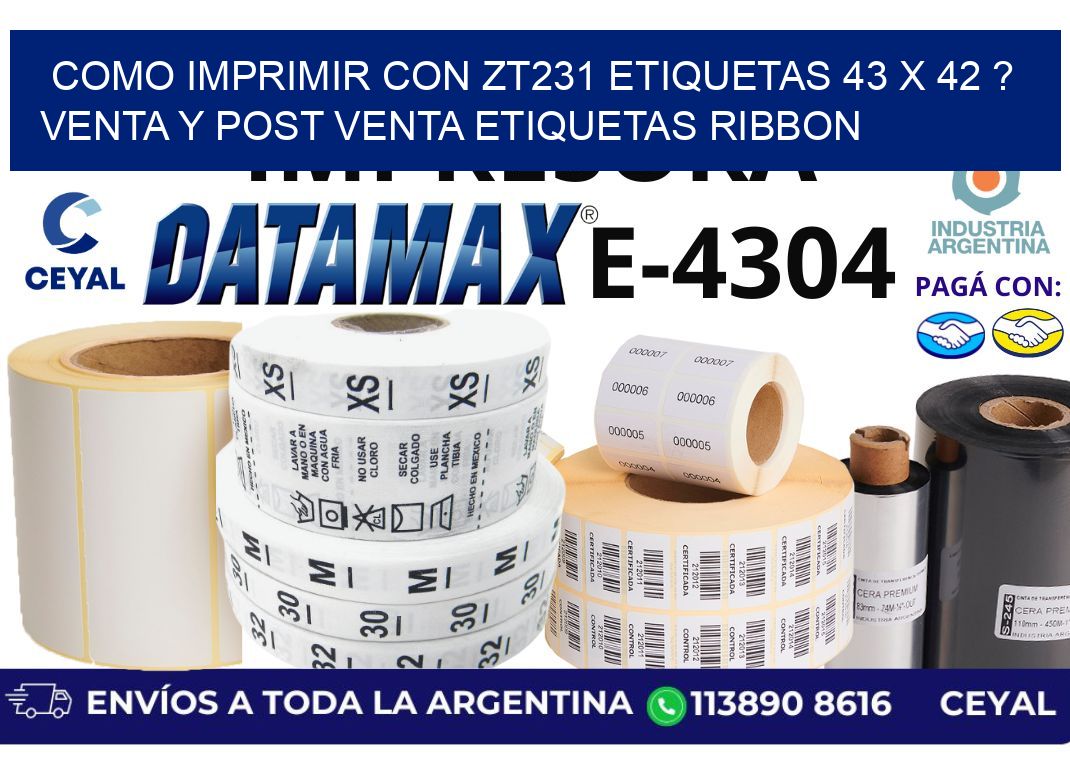 como imprimir con zt231 etiquetas 43 x 42 ? Venta y post venta etiquetas ribbon