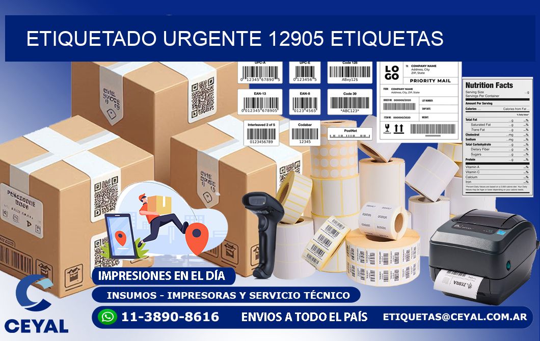 etiquetado urgente 12905 etiquetas