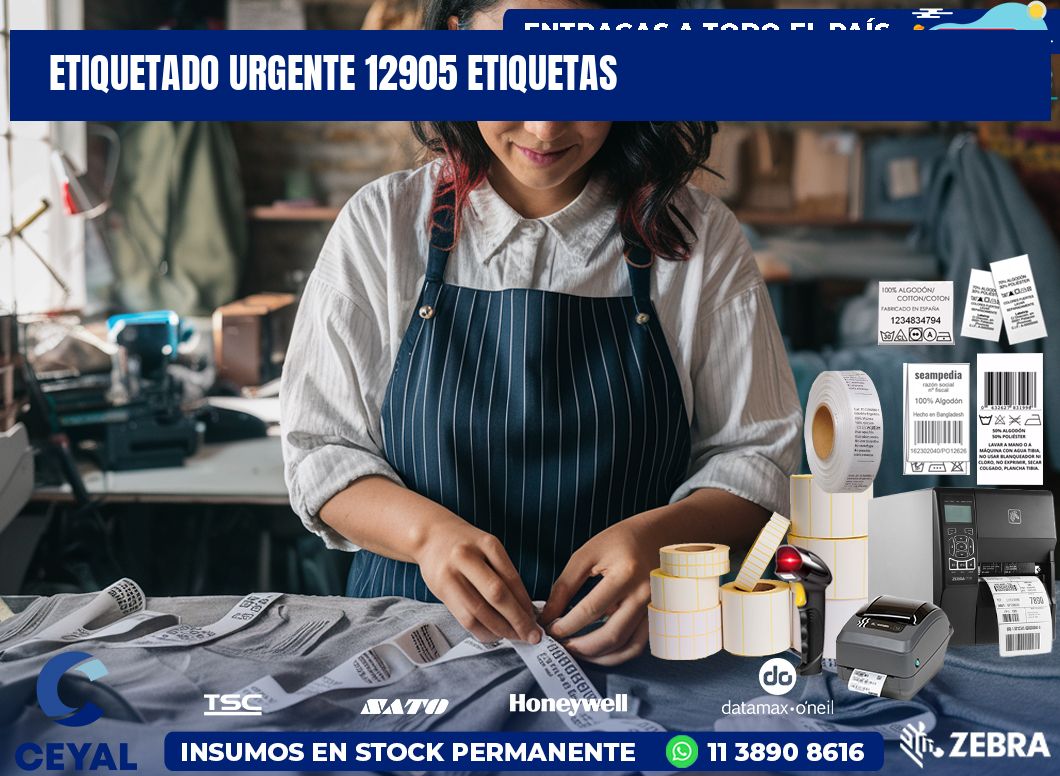etiquetado urgente 12905 etiquetas