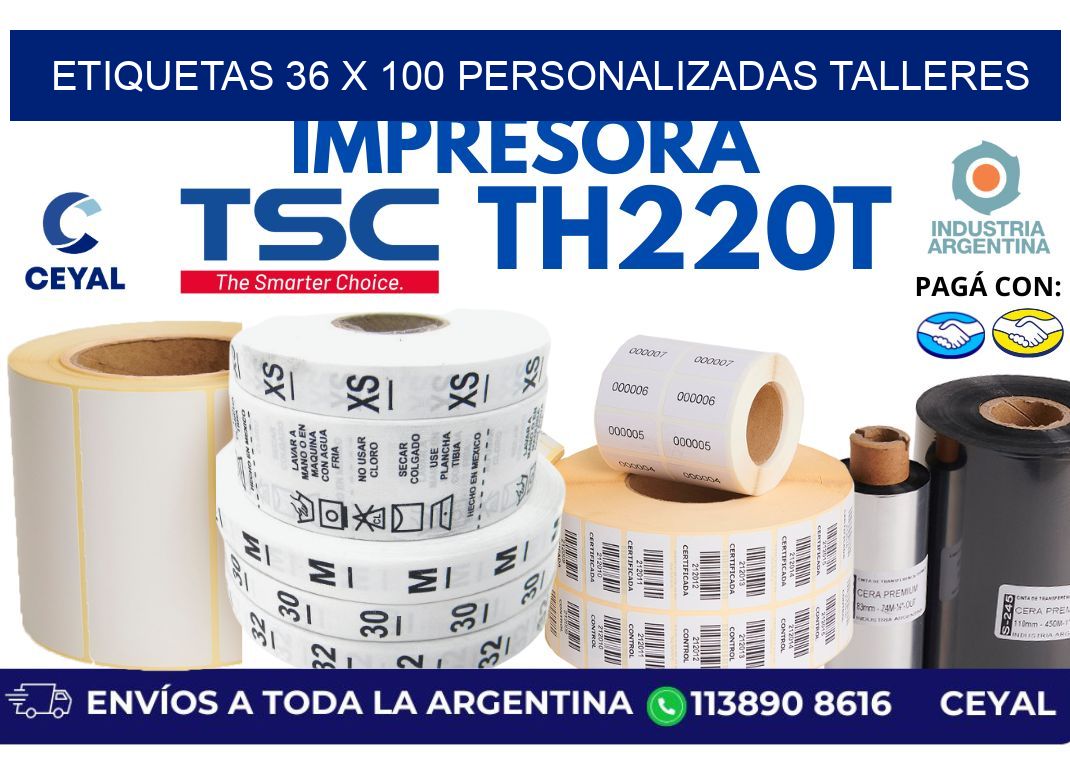 etiquetas 36 x 100 personalizadas talleres
